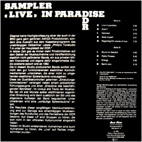 Sampler Live in Paradise Hinterseite